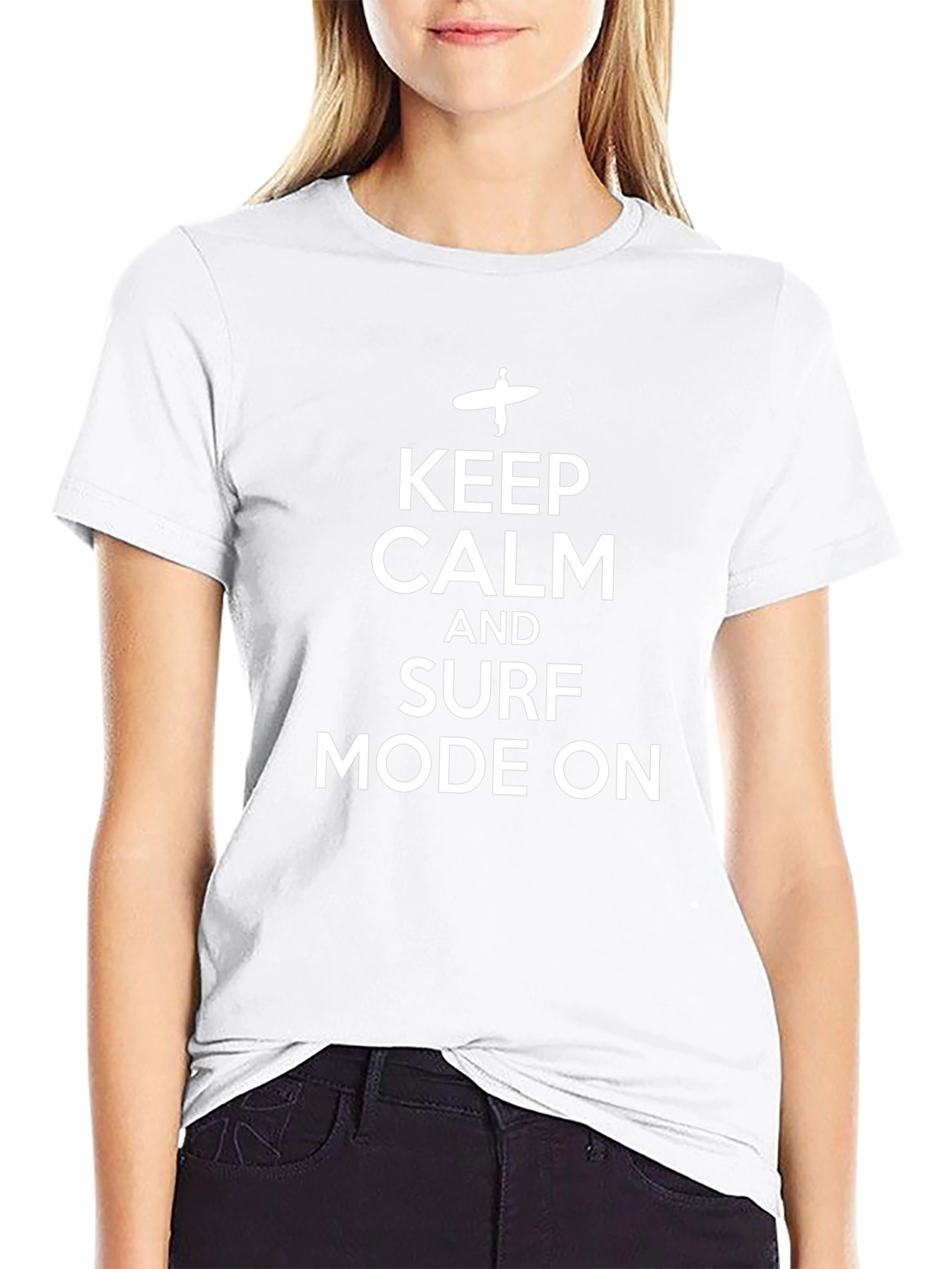 Keep Calm and Surf Mode On Black T-Shirt