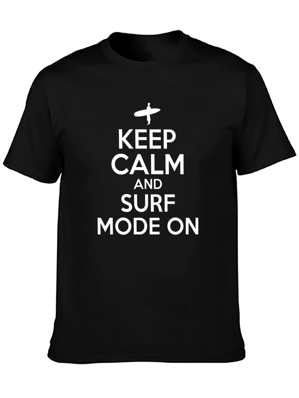 Keep Calm and Surf Mode On Black T-Shirt