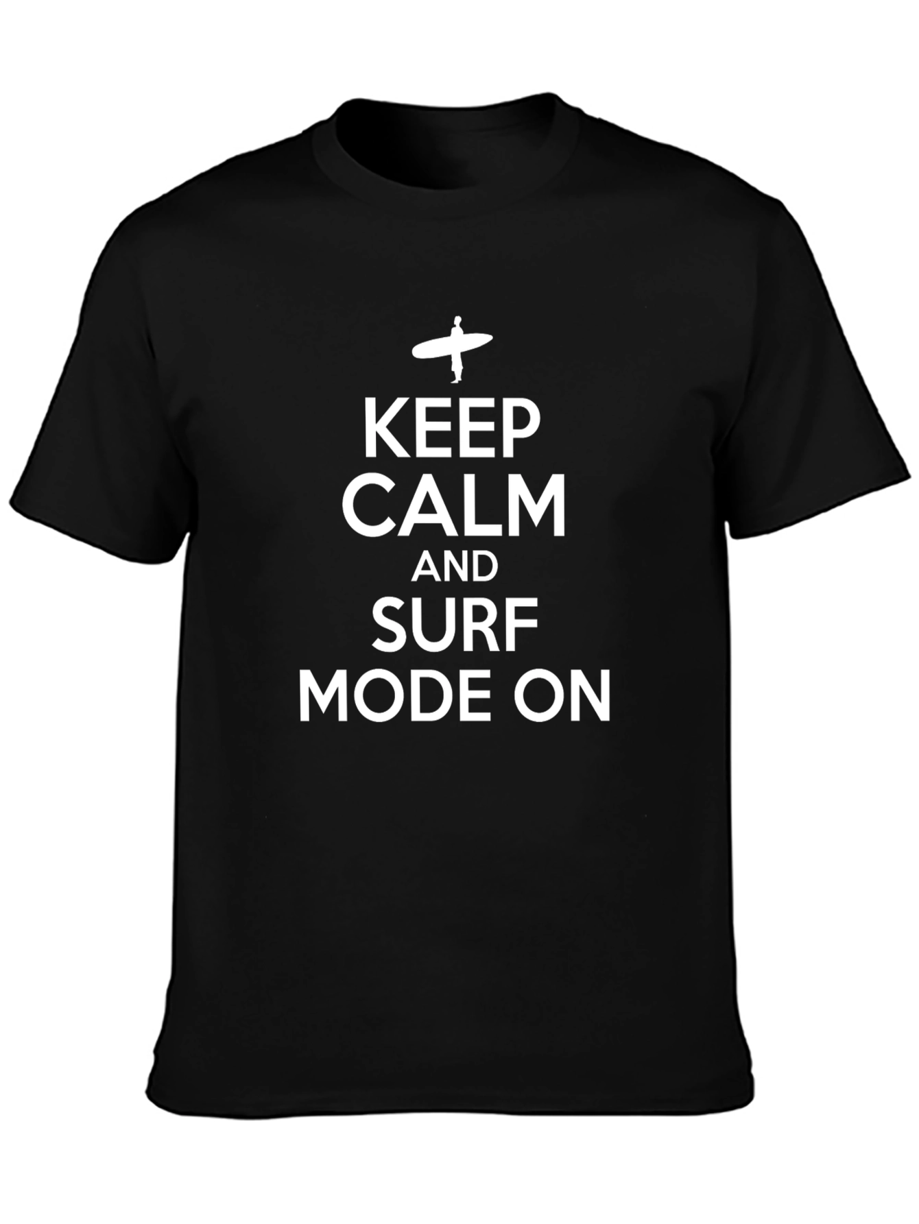 Keep Calm and Surf Mode On Black T-Shirt
