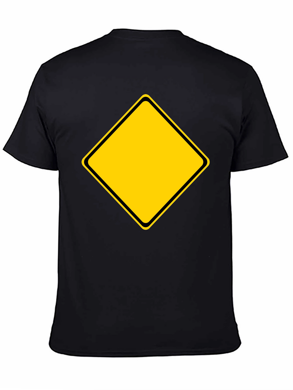 Black T-Shirt with Yellow Diamond Graphic