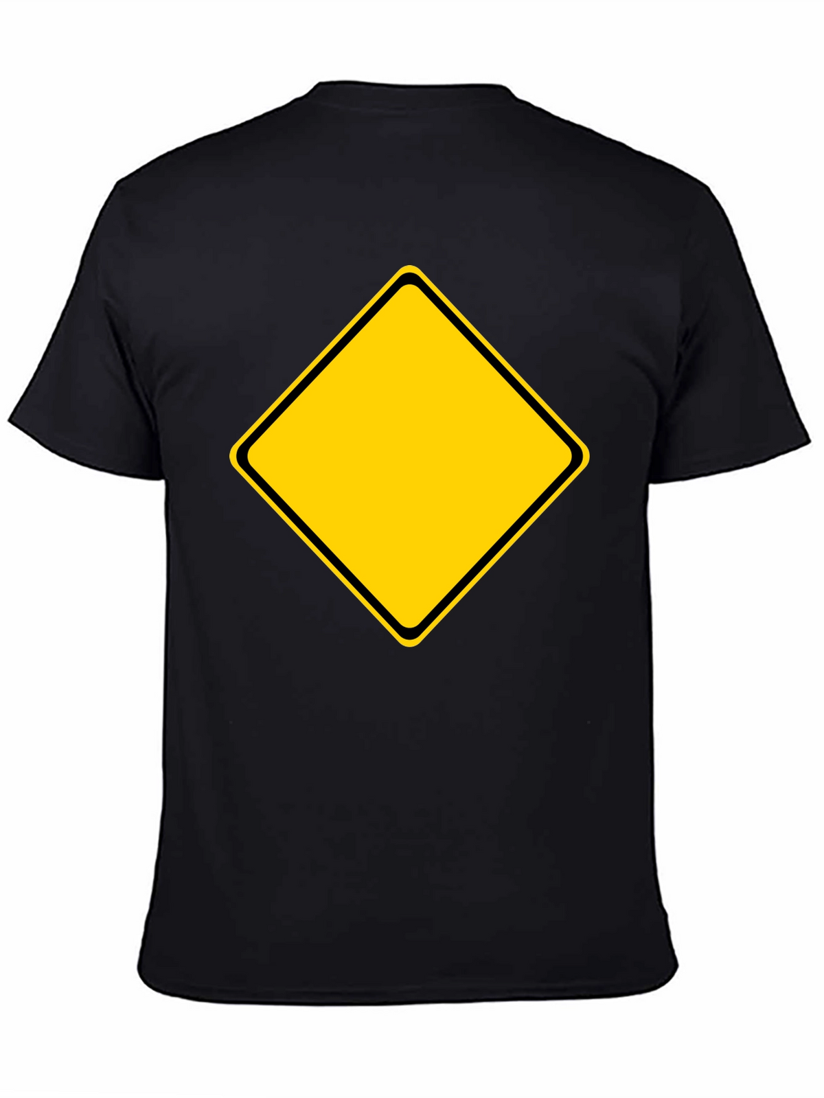 Black T-Shirt with Yellow Diamond Graphic