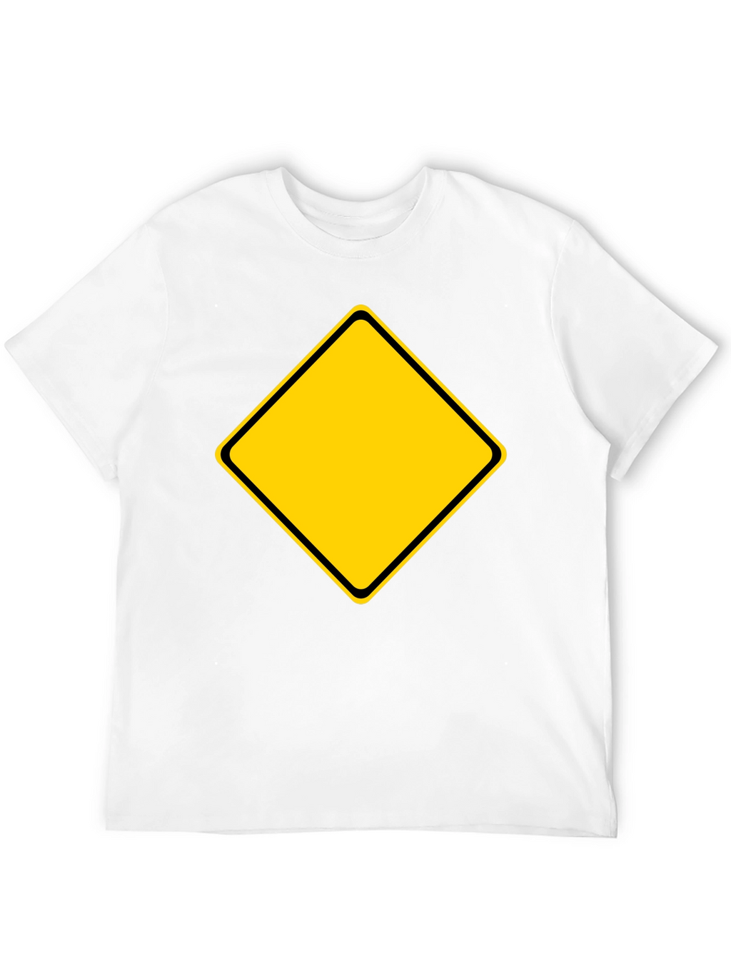 Black T-Shirt with Yellow Diamond Graphic