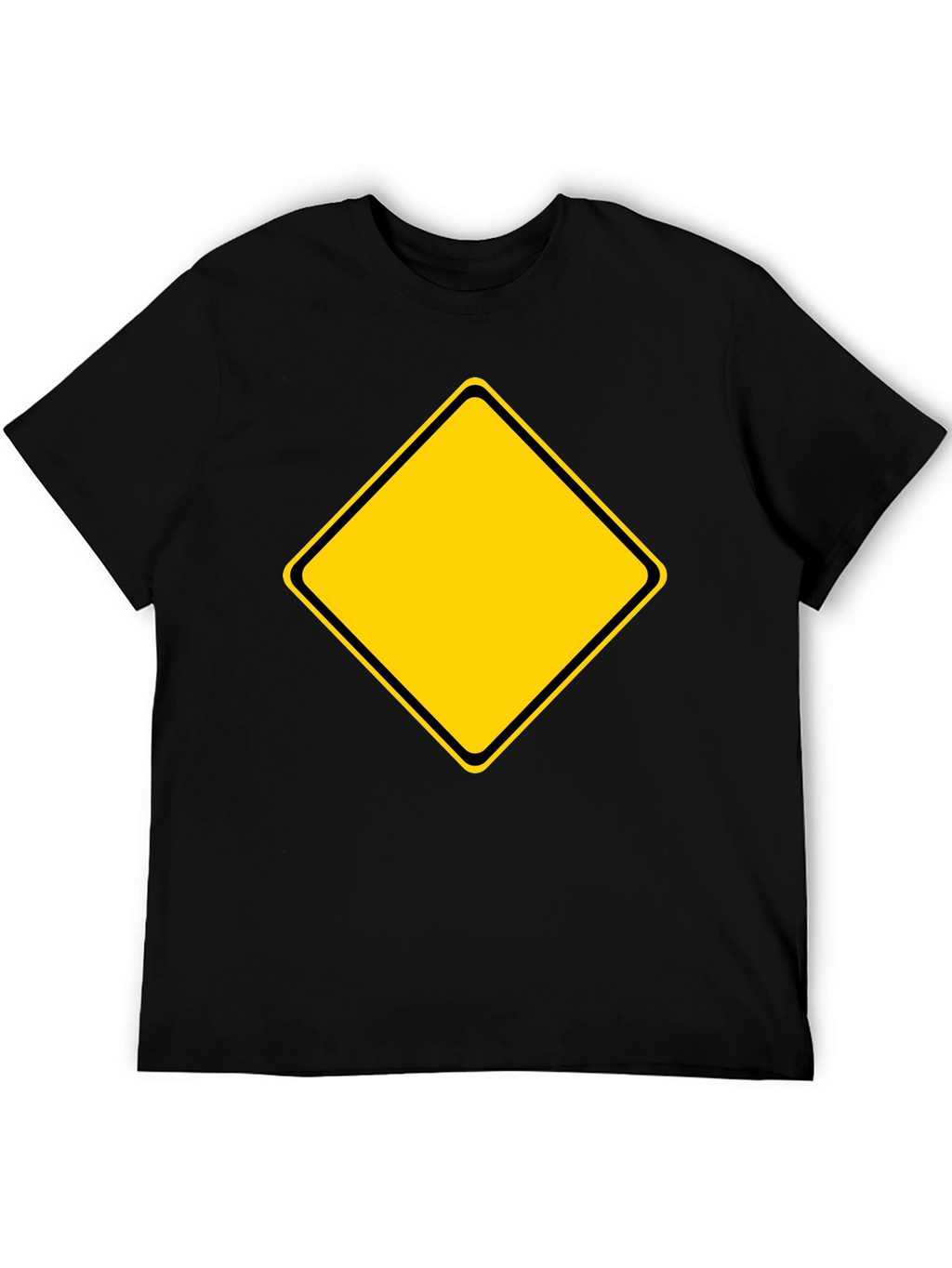 Black T-Shirt with Yellow Diamond Graphic