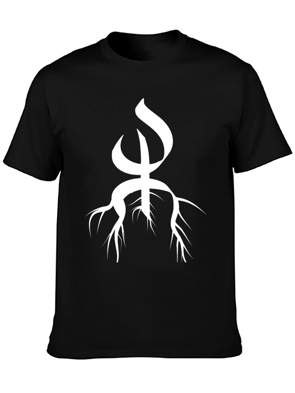 Unique White Symbol on Black T-Shirt