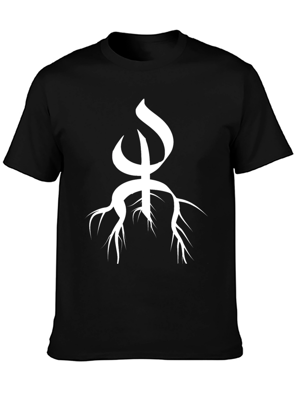 Unique White Symbol on Black T-Shirt