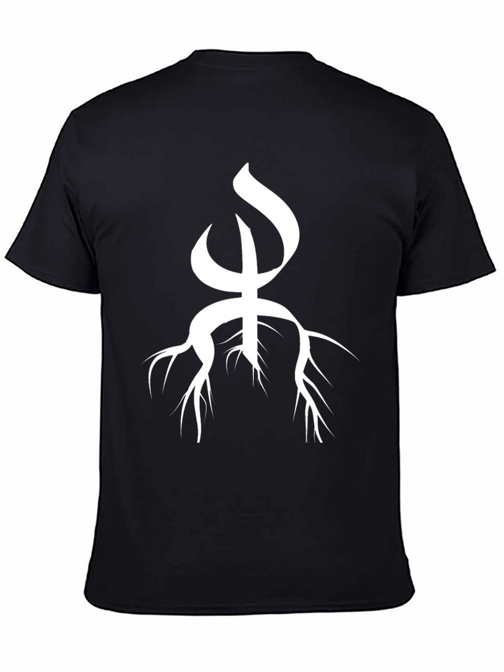 Unique White Symbol on Black T-Shirt