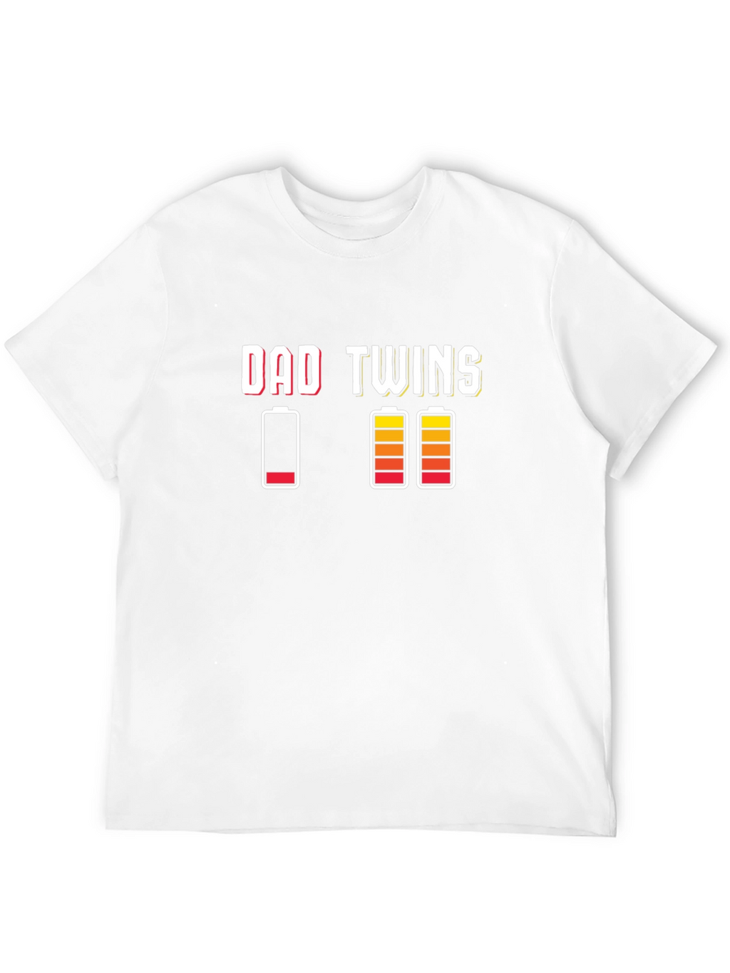 Dad Twins T-Shirt - Low Battery Funny Tee