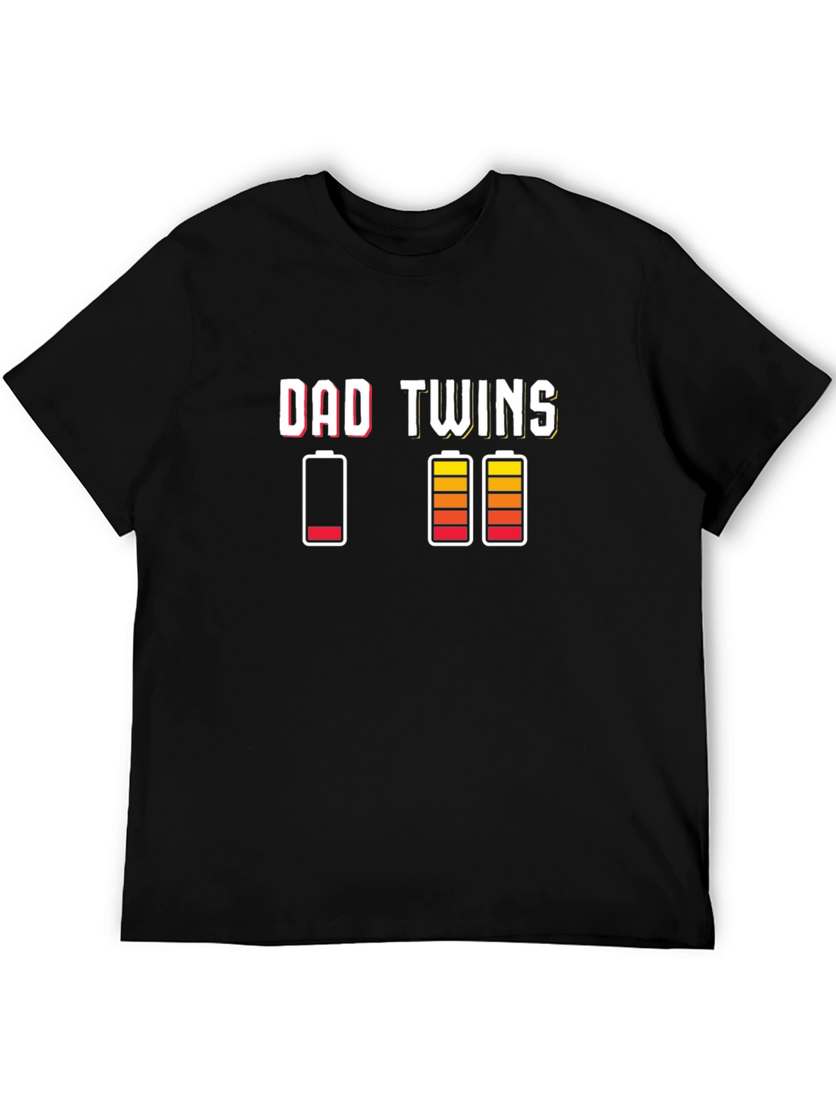 Dad Twins T-Shirt - Low Battery Funny Tee