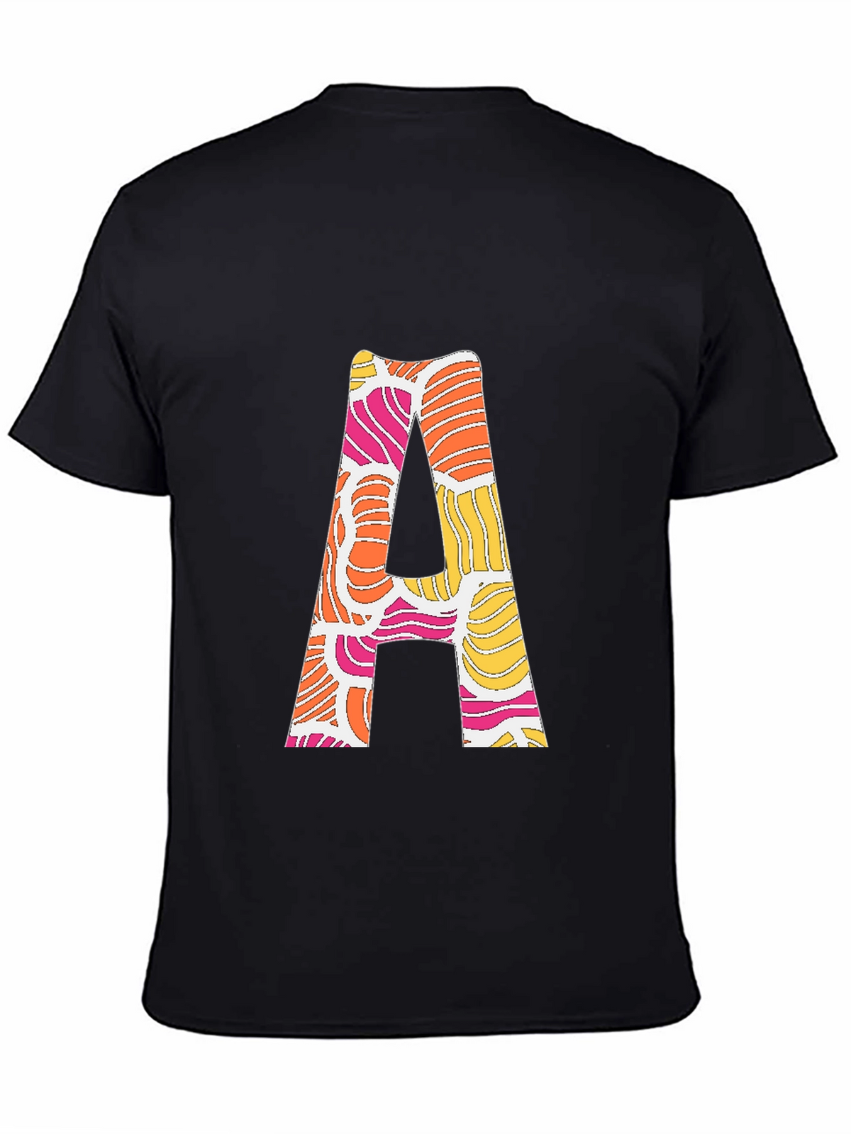 Retro Initial A Graphic Tee - Black