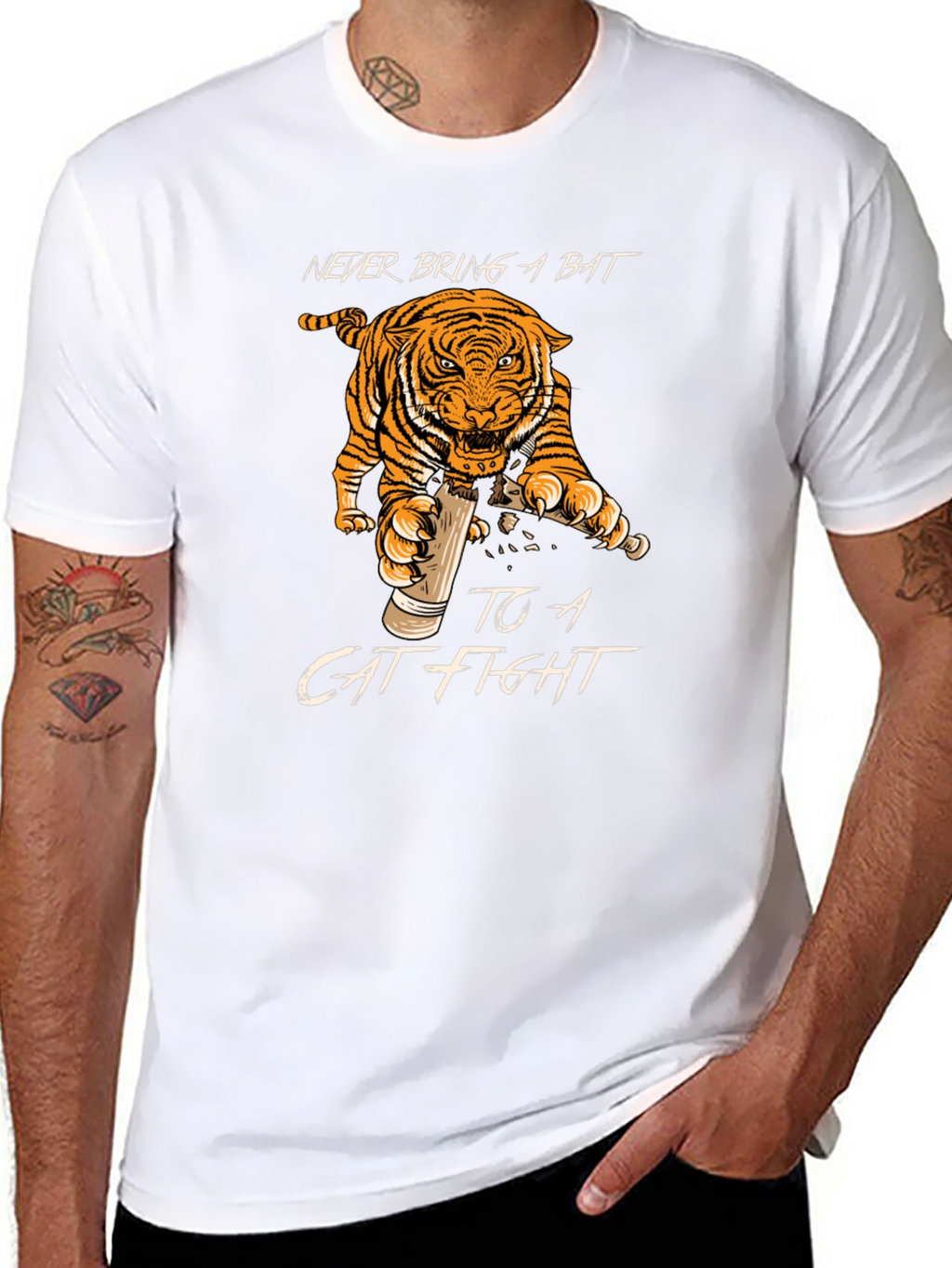 Never Bring a Bat Cat Fight T-Shirt