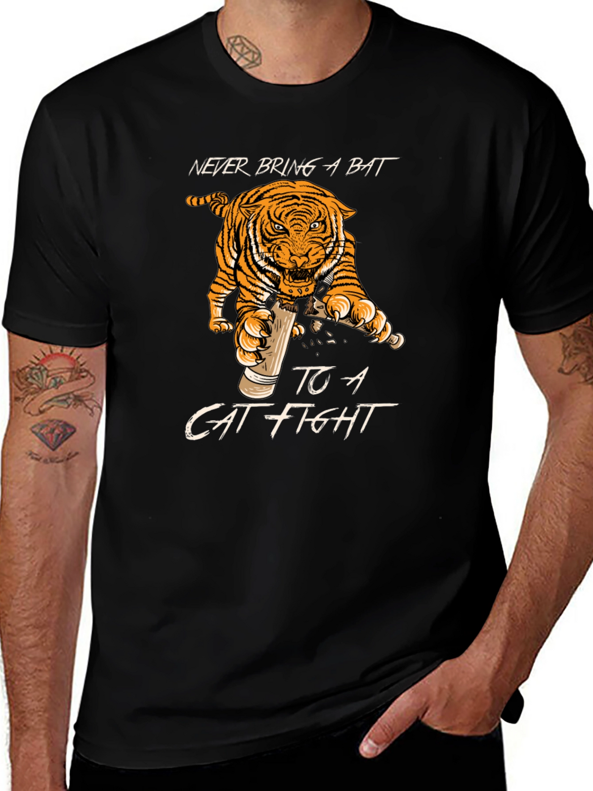 Never Bring a Bat Cat Fight T-Shirt