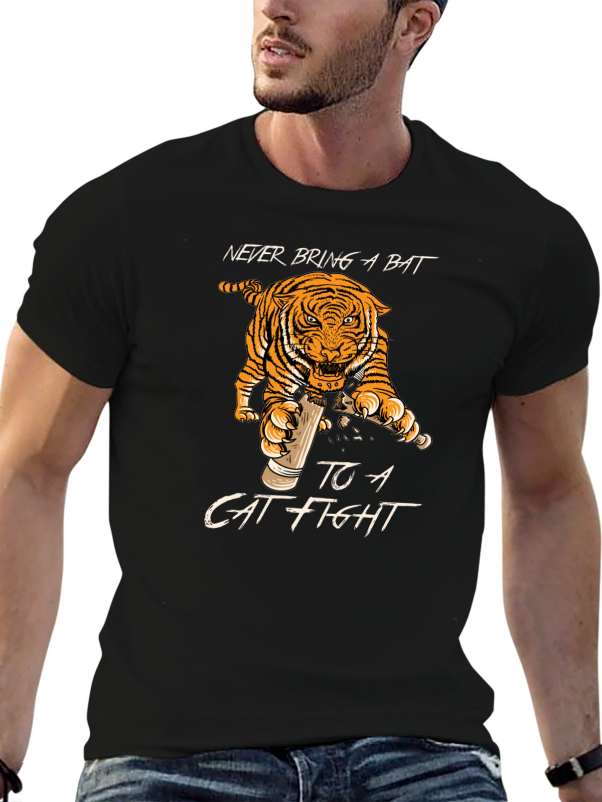 Never Bring a Bat Cat Fight T-Shirt