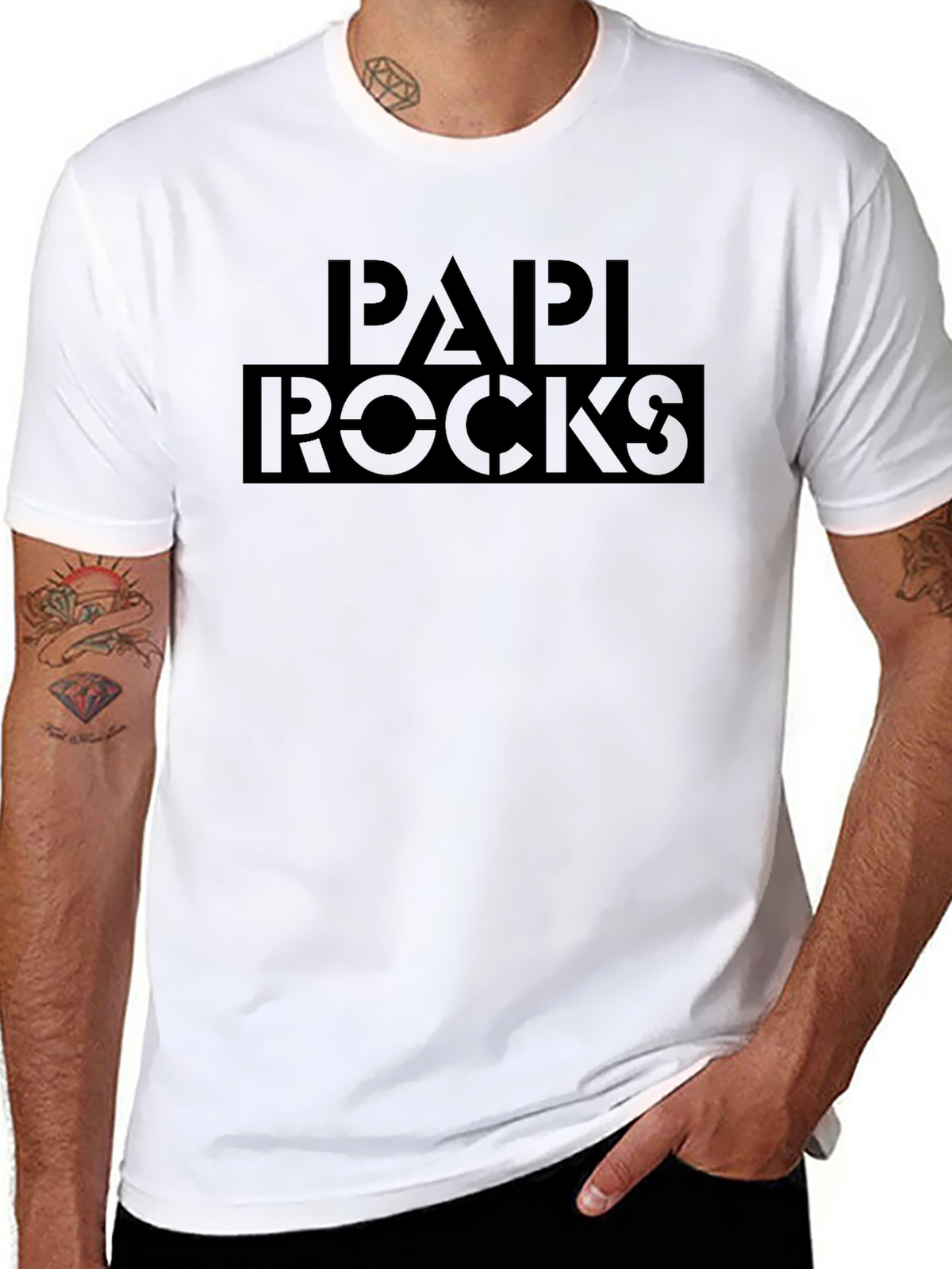 Papi Rocks Black Graphic Print T-Shirt
