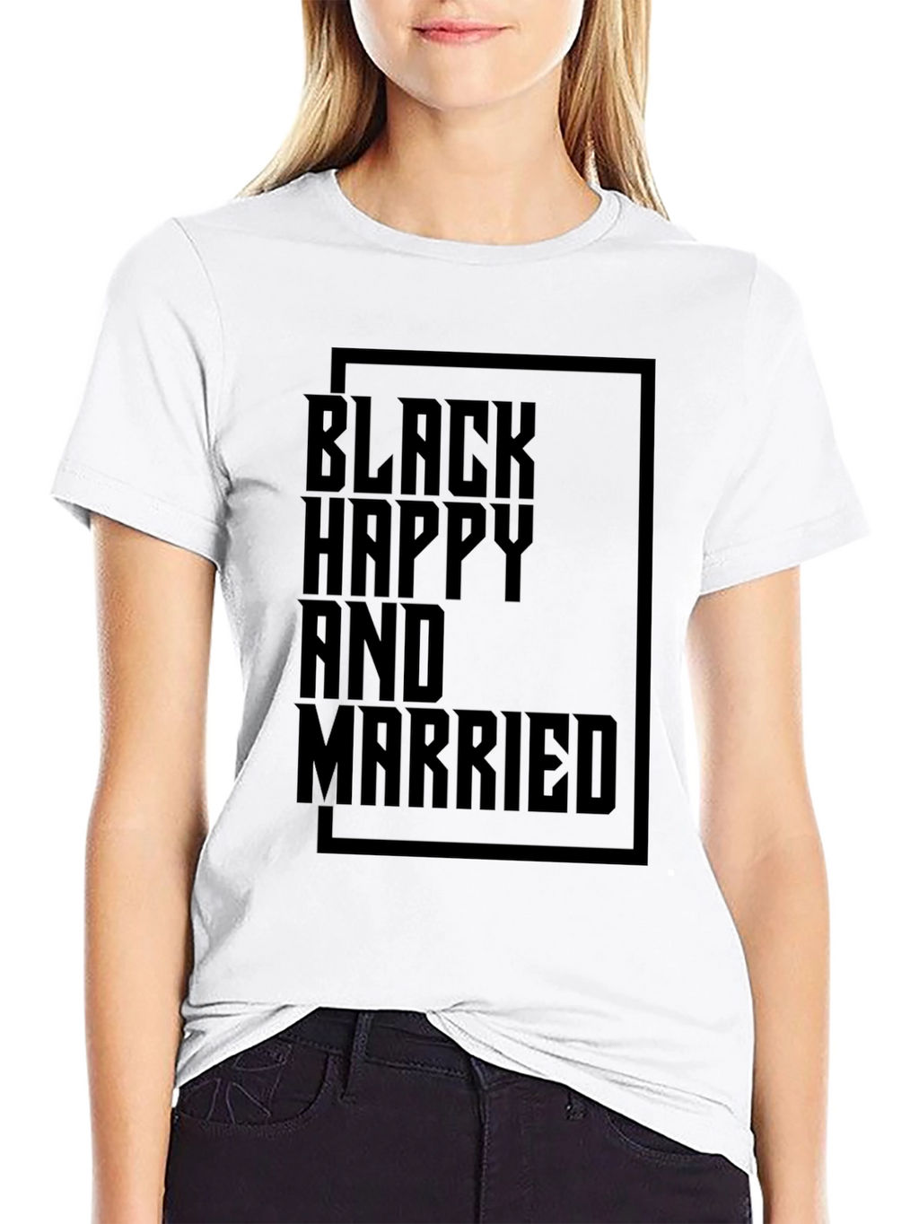 Black Happy and Married Graphic T-Shirt