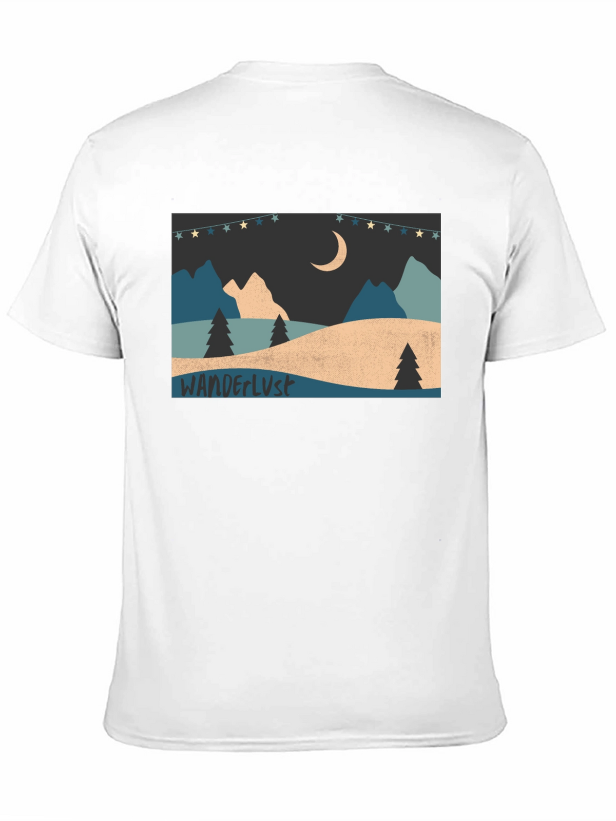Wanderlust Mountain Scene Graphic Tee - Black