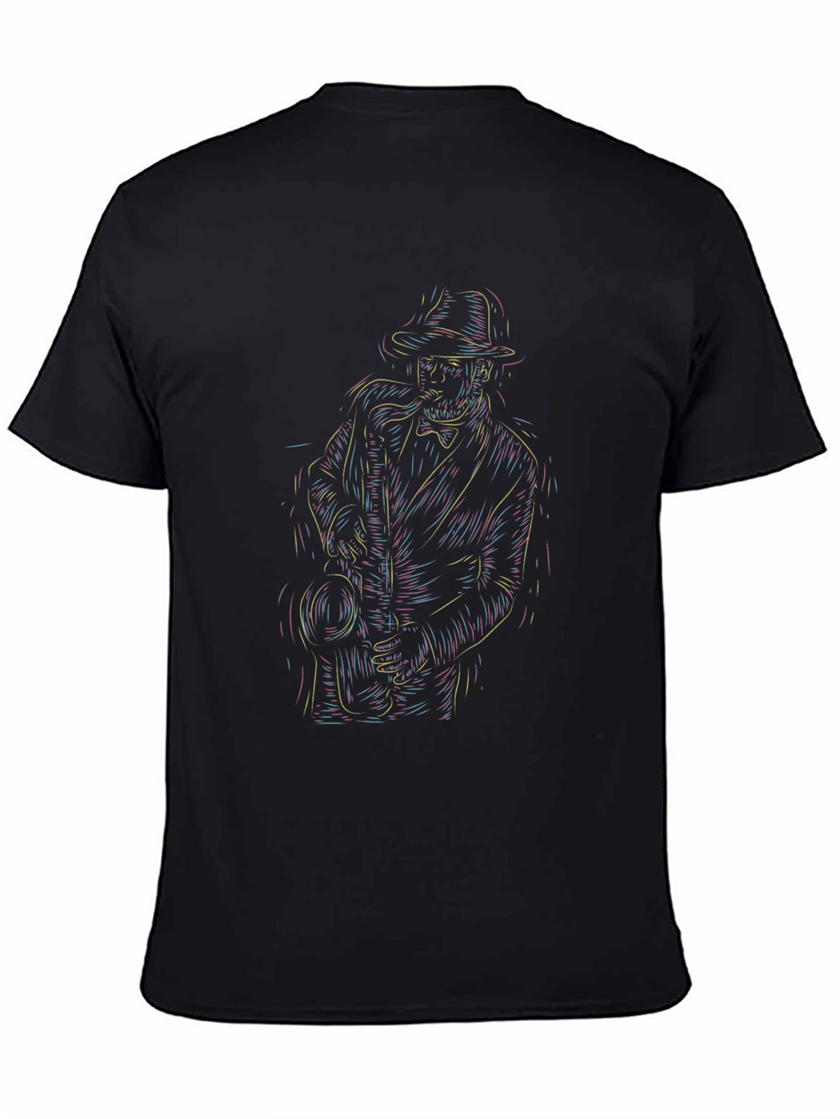 Cool Jazz Musician Graphic Tee - Black