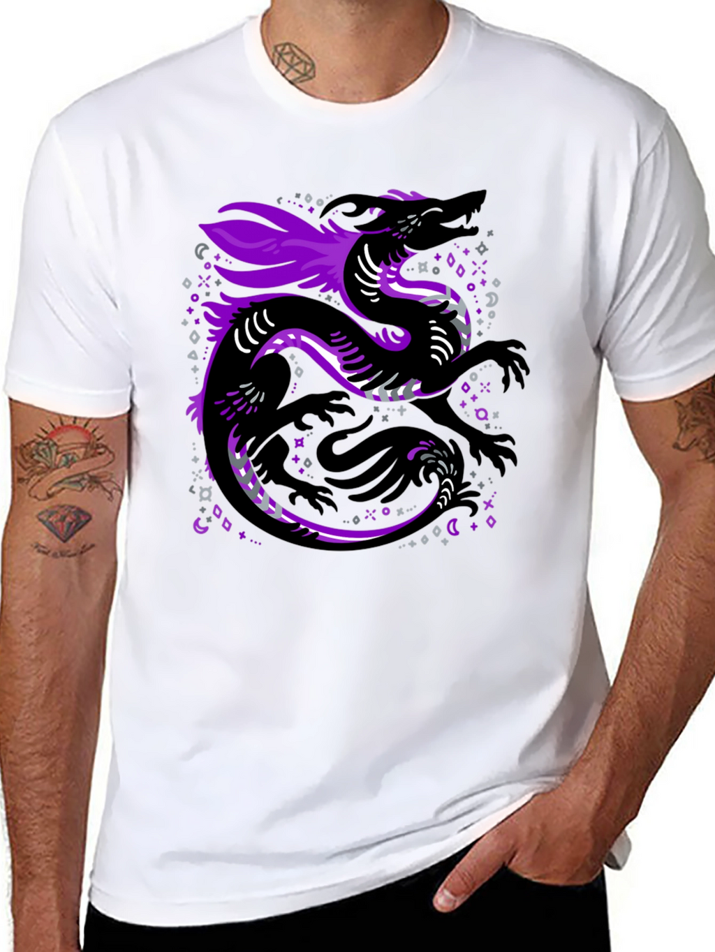 Asexual Pride Dragon Graphic T-Shirt