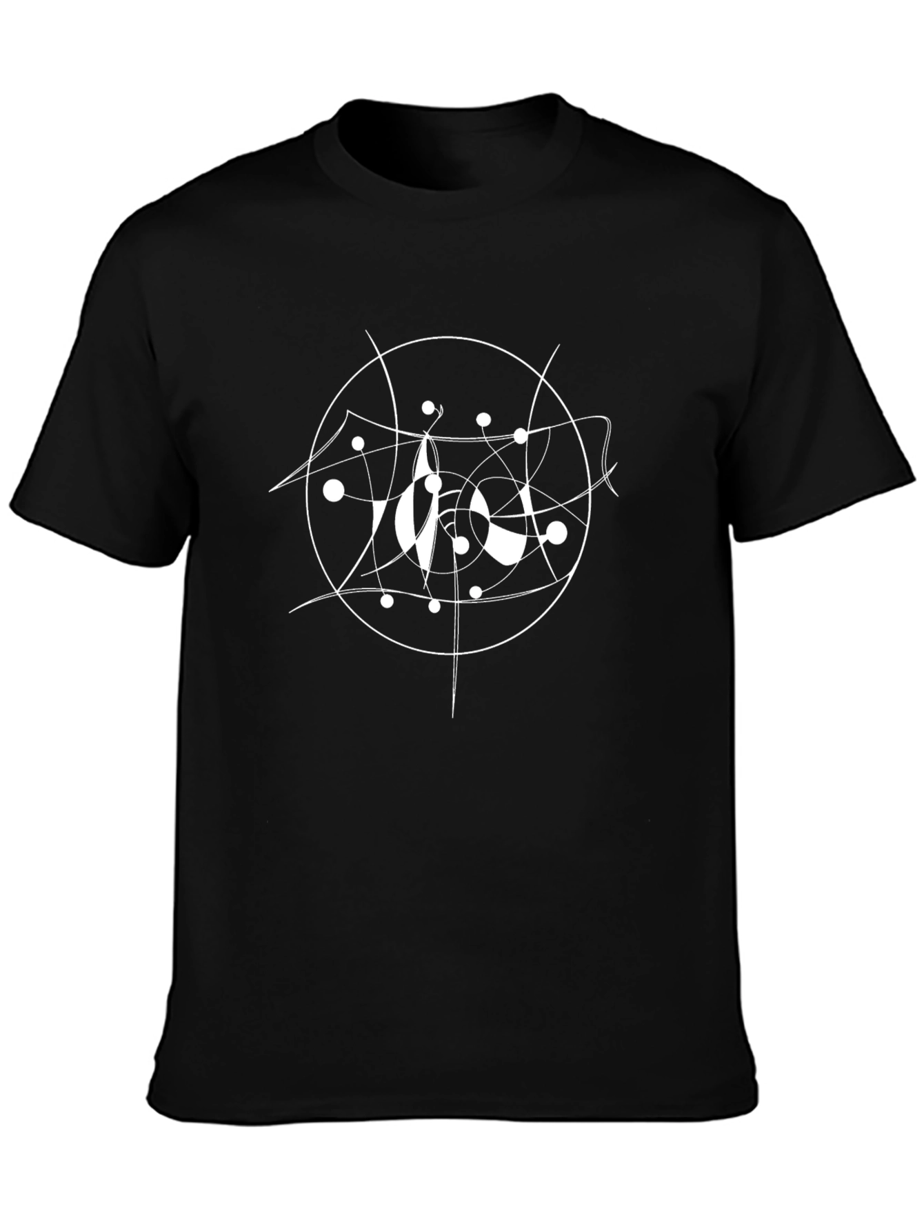Abstract Circle Graphic Tee - Modern Black T-Shirt