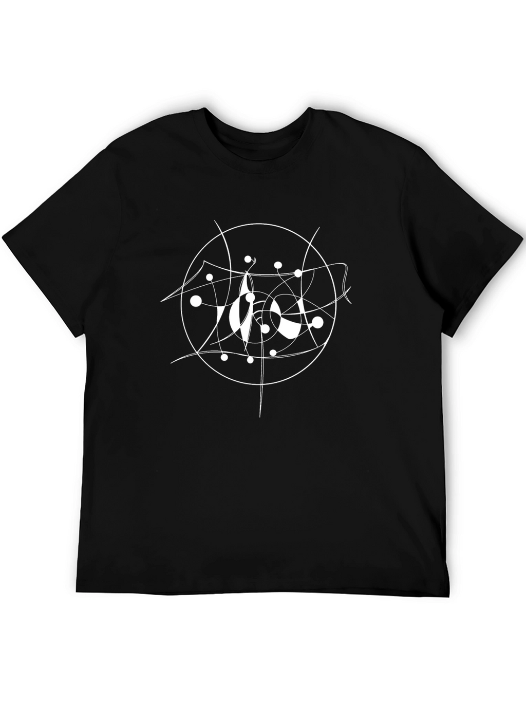 Abstract Circle Graphic Tee - Modern Black T-Shirt