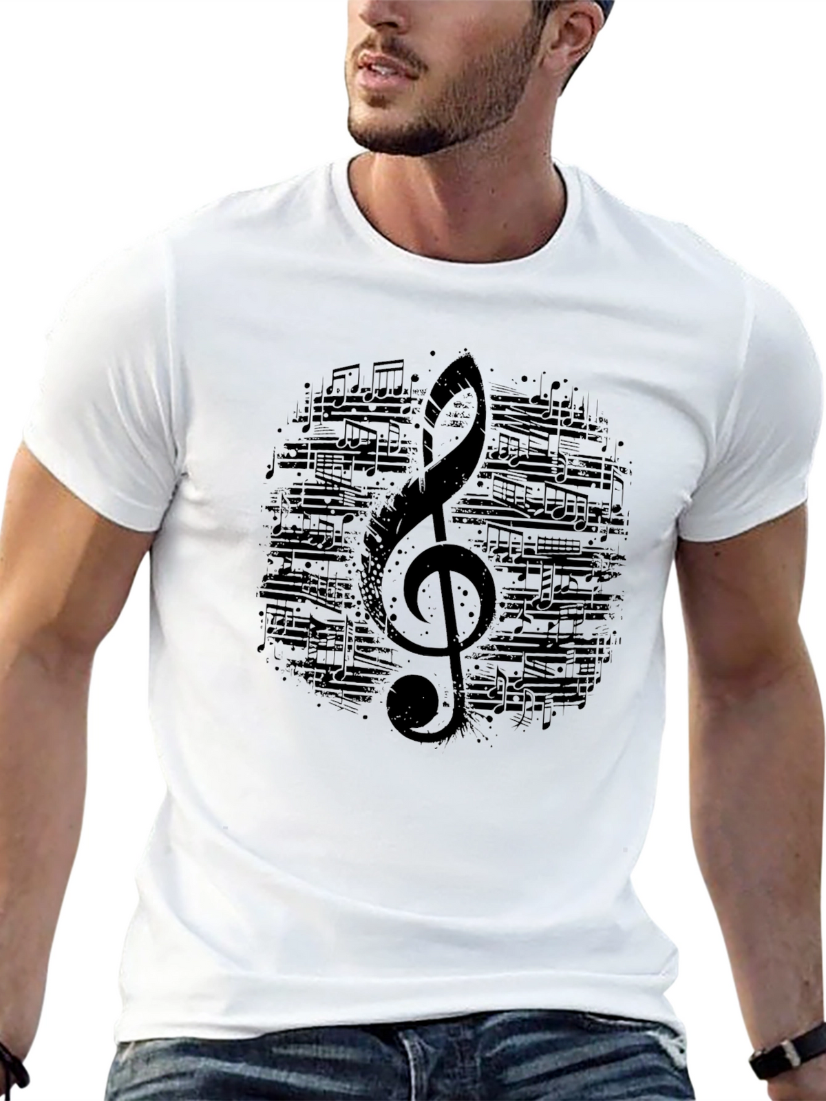 Musical Note Treble Clef Graphic T-Shirt
