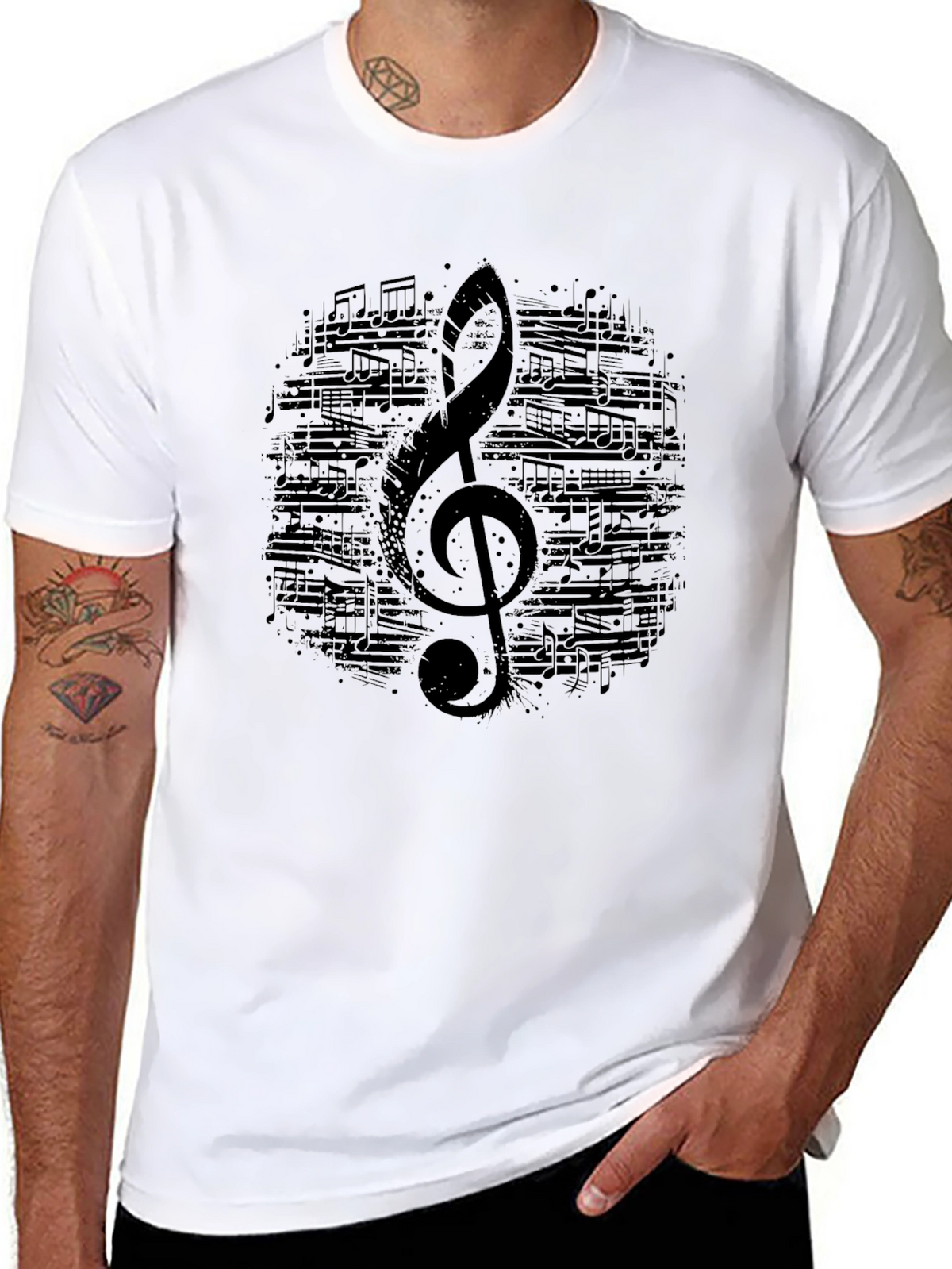 Musical Note Treble Clef Graphic T-Shirt