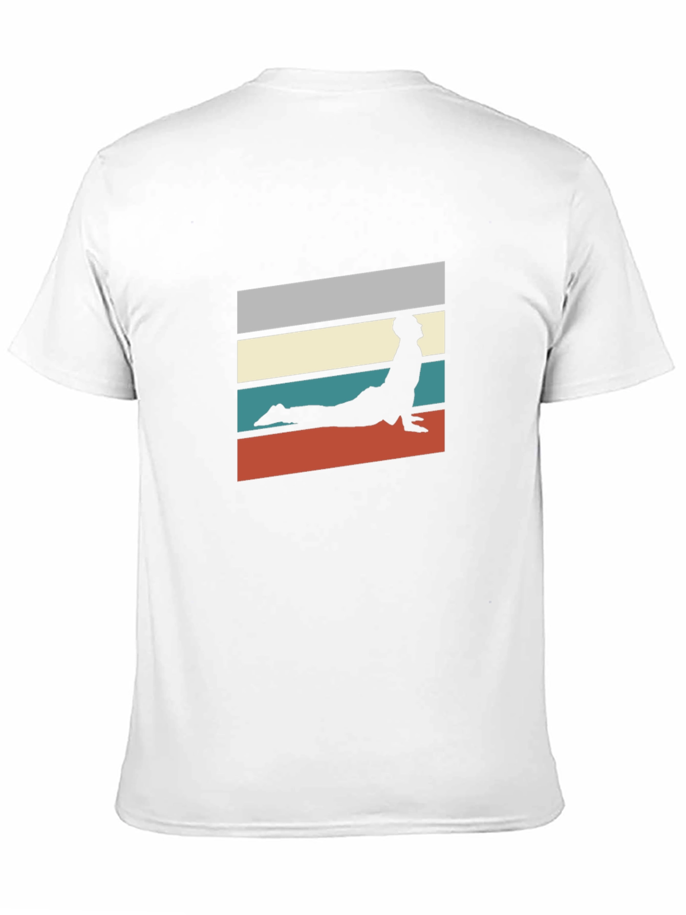 Retro Yoga Pose Graphic Tee - Black Cotton T-Shirt