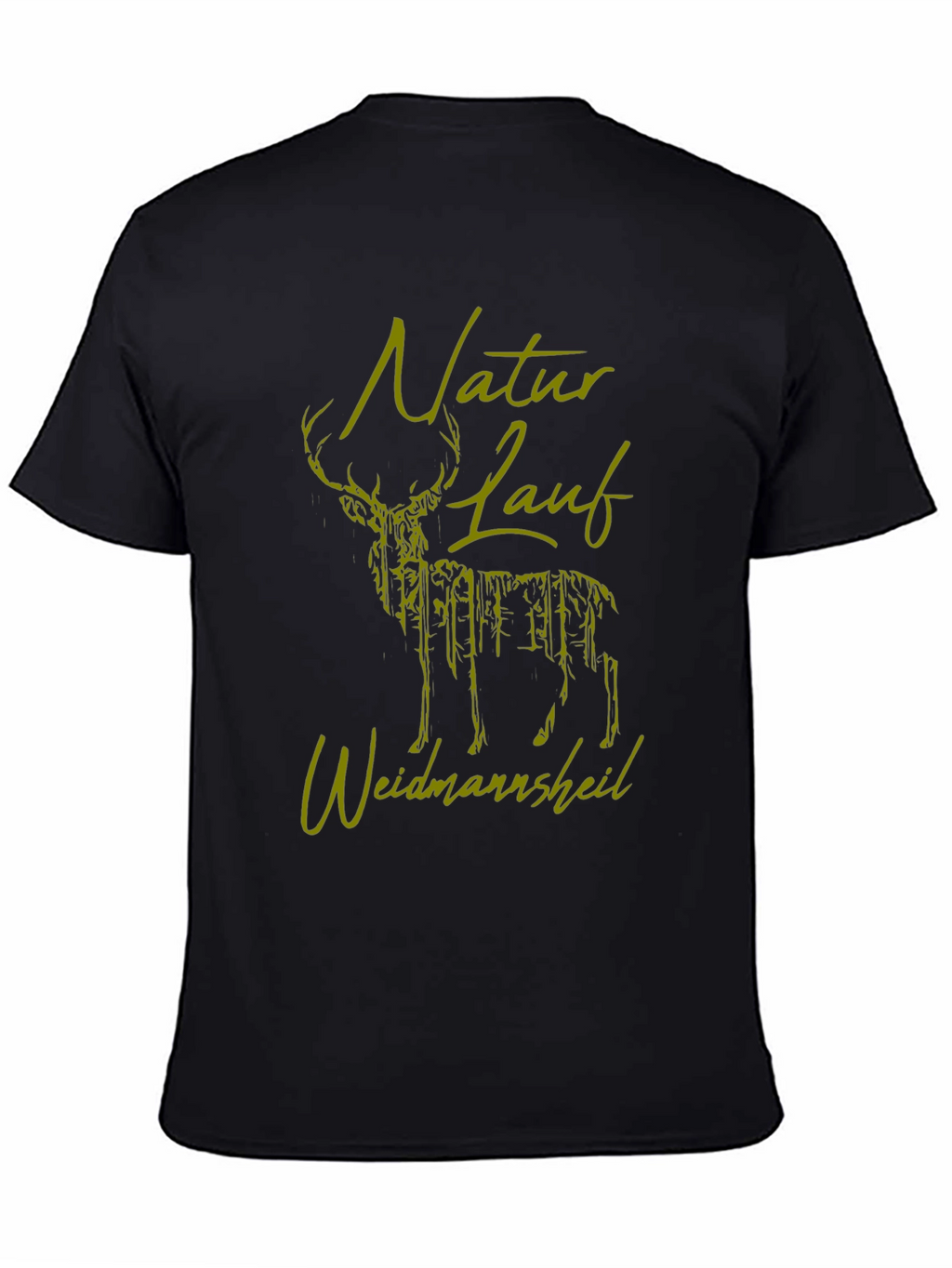 Nature Run Deer Graphic Tee - Black