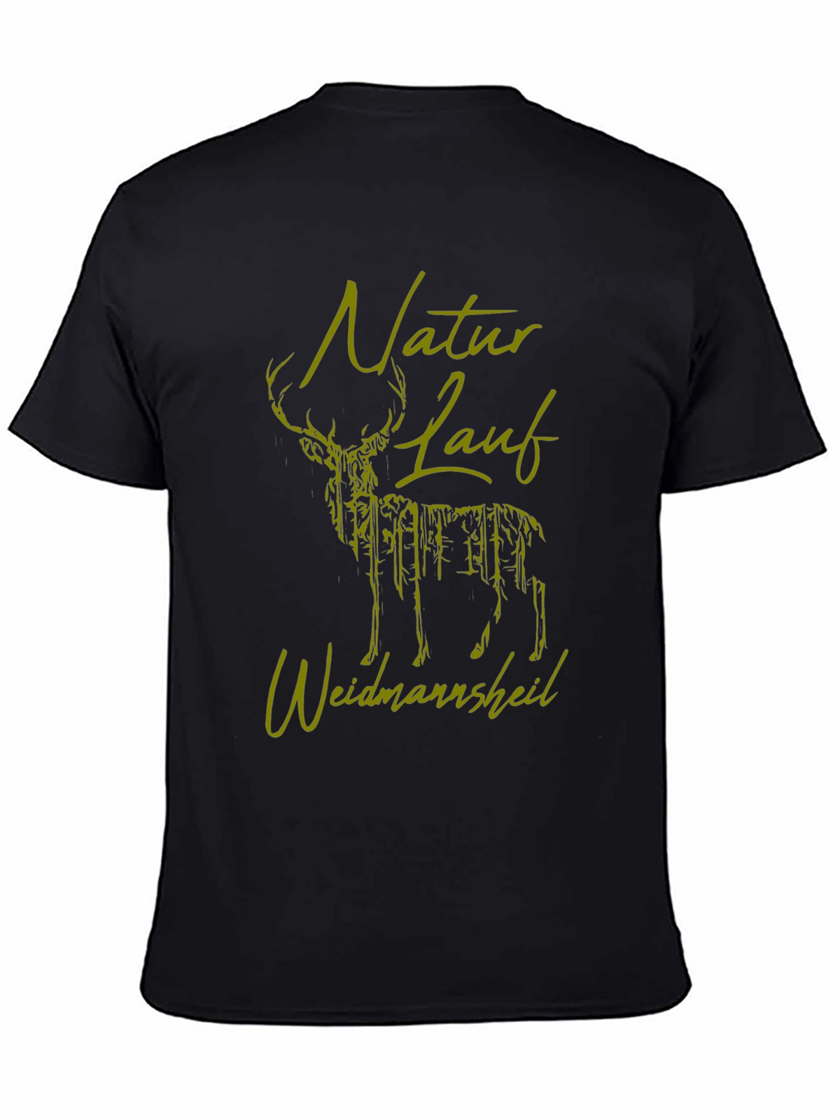 Nature Run Deer Graphic Tee - Black