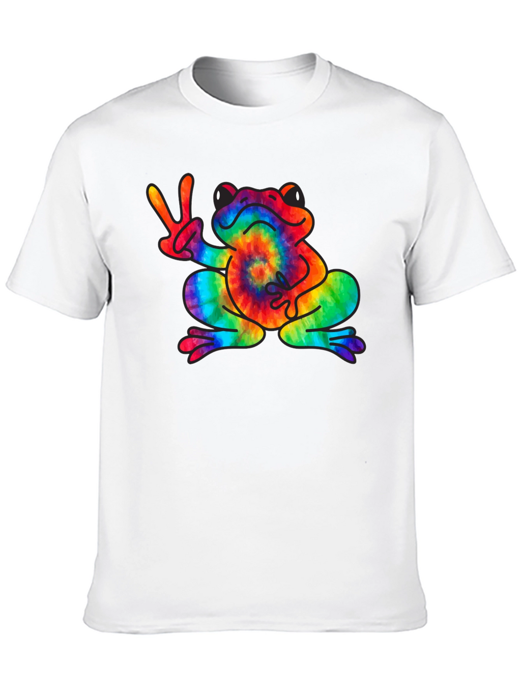 Tie-Dye Frog Peace Sign T-Shirt
