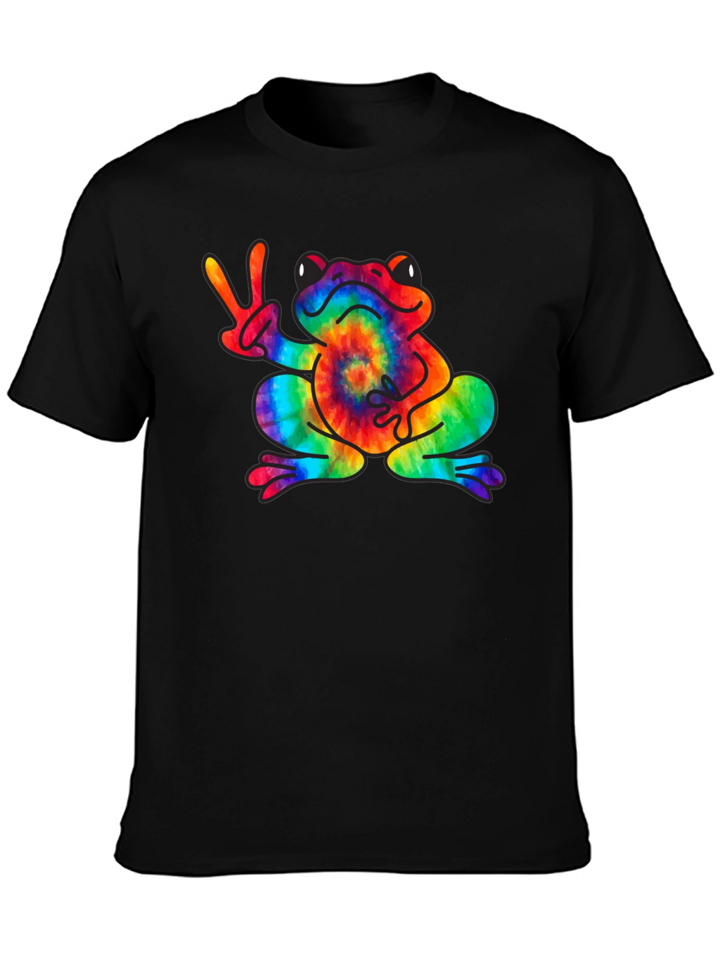Tie-Dye Frog Peace Sign T-Shirt