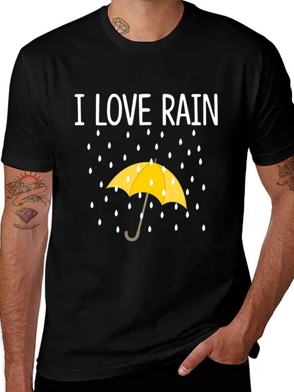 I Love Rain T-Shirt - Weather Umbrella Graphic Tee