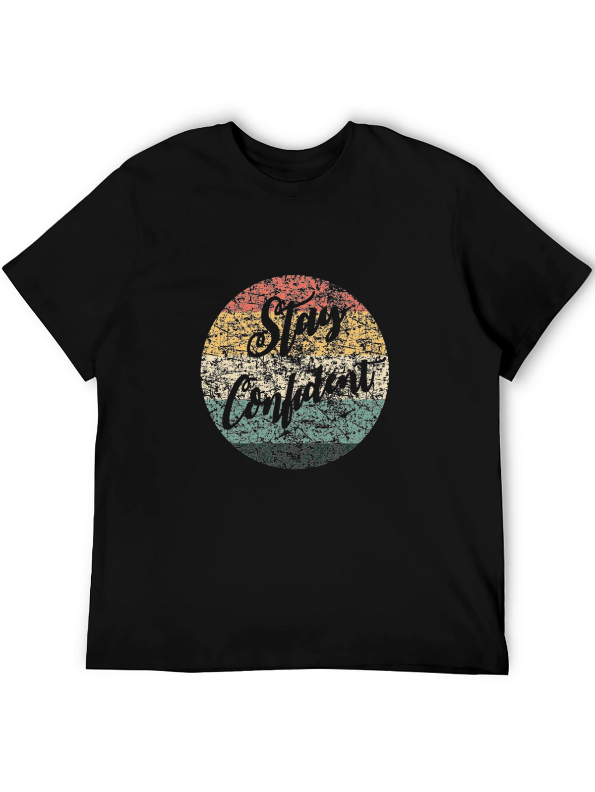Stay Confident Retro Circle Graphic T-Shirt