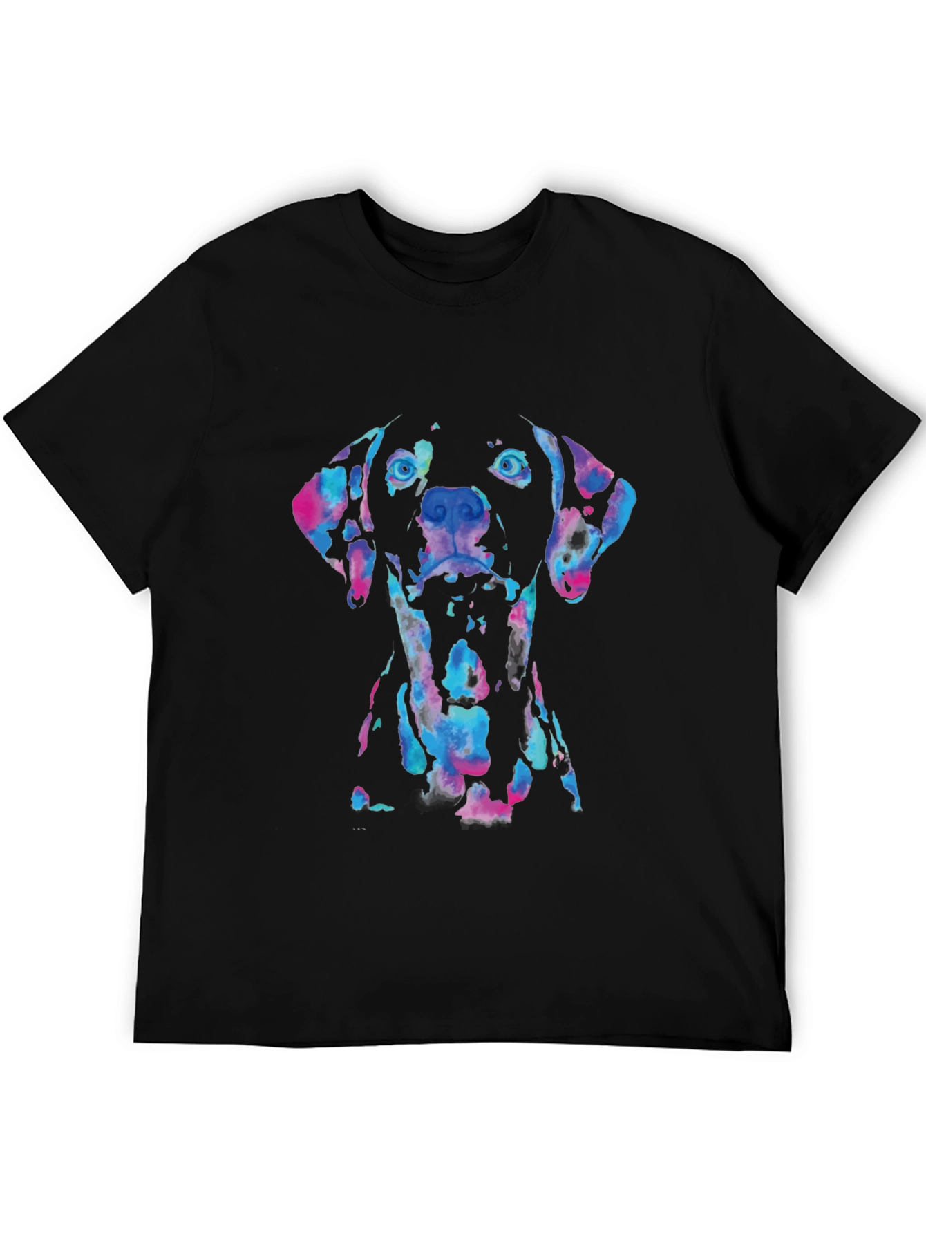Dog Watercolor Graphic Tee - Black