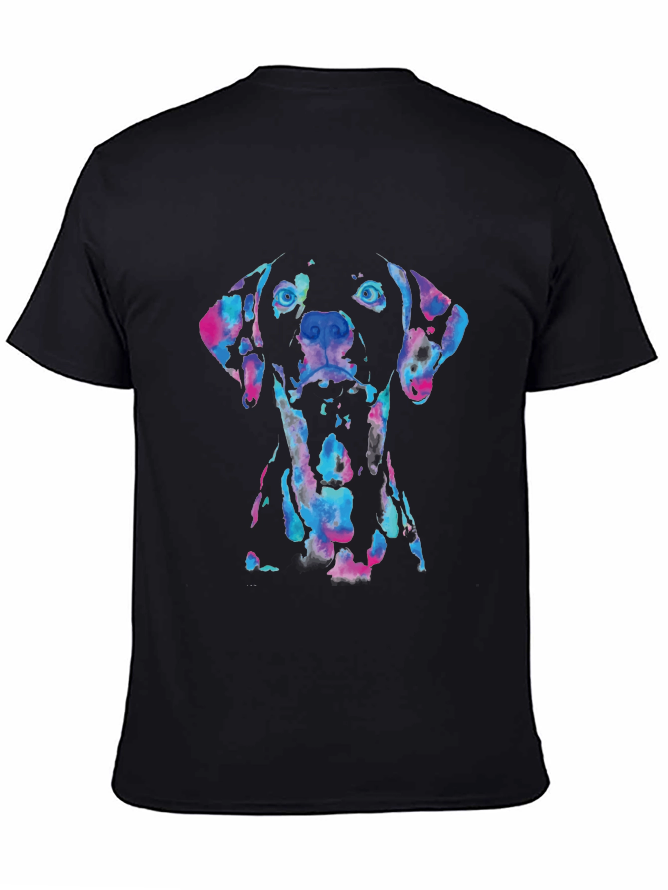 Dog Watercolor Graphic Tee - Black