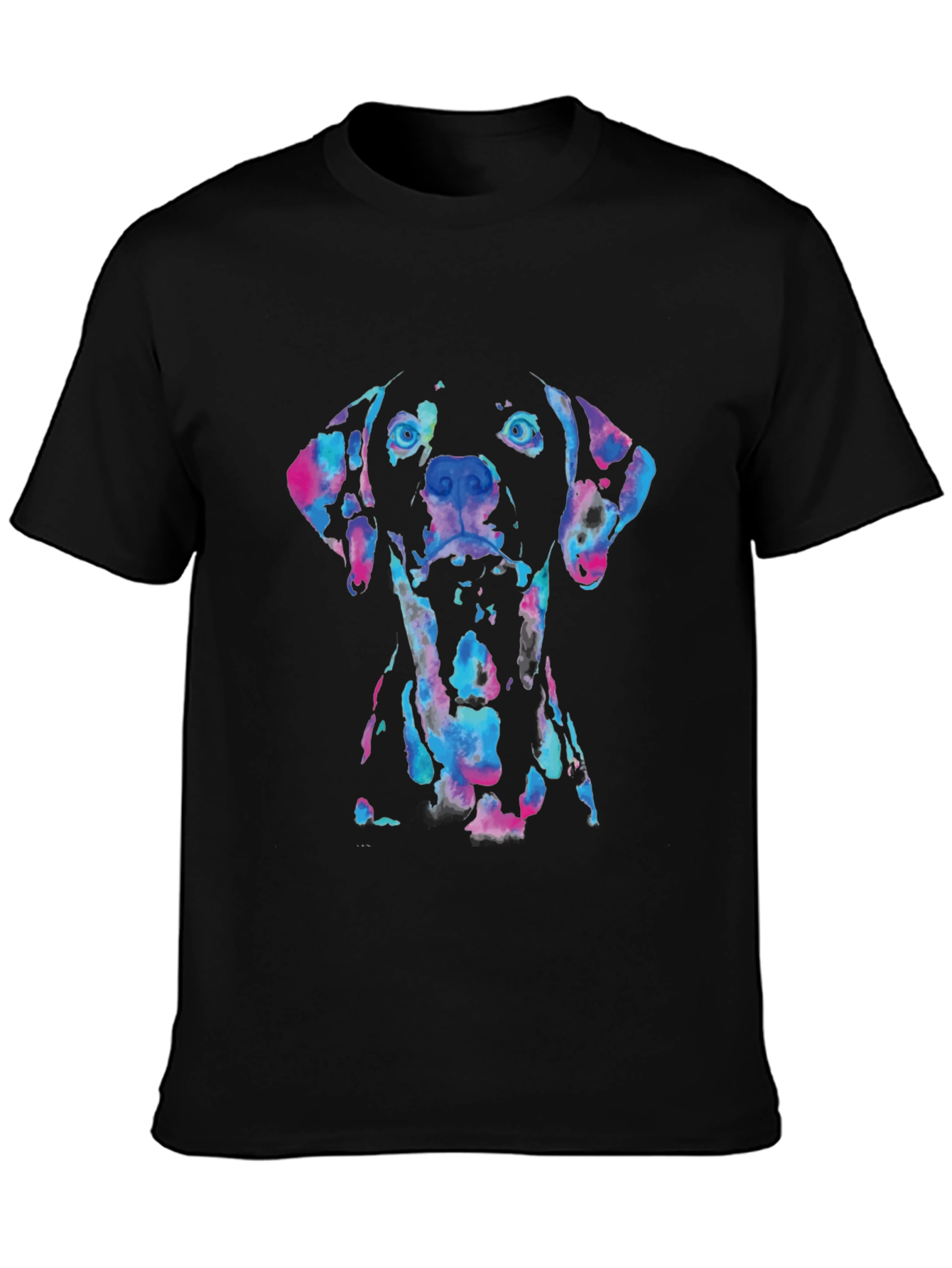 Dog Watercolor Graphic Tee - Black