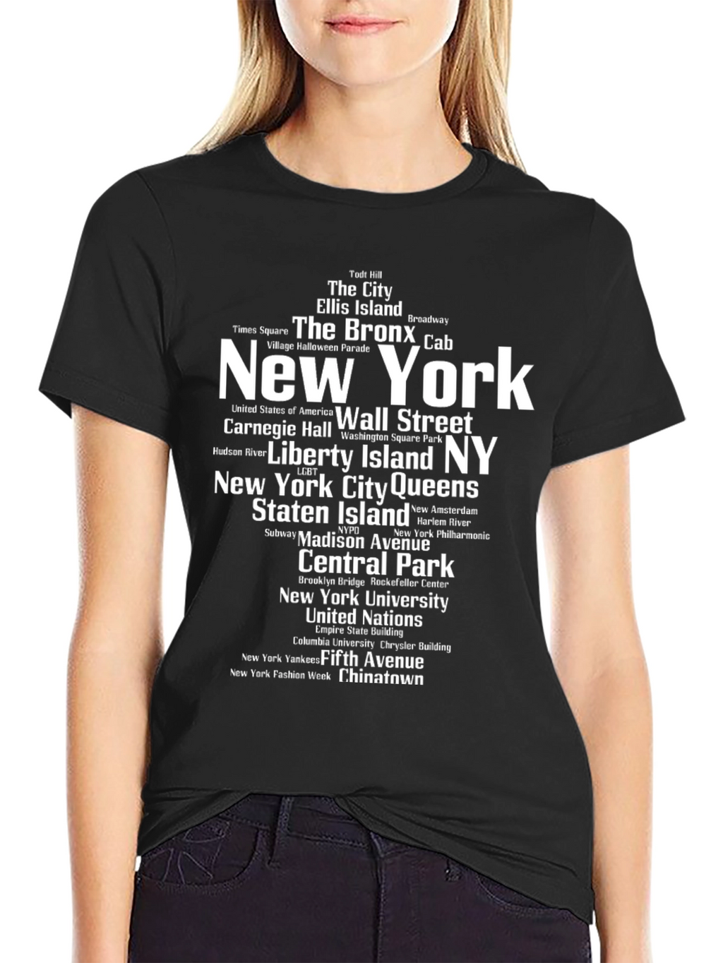 New York City Neighborhoods Black T-Shirt