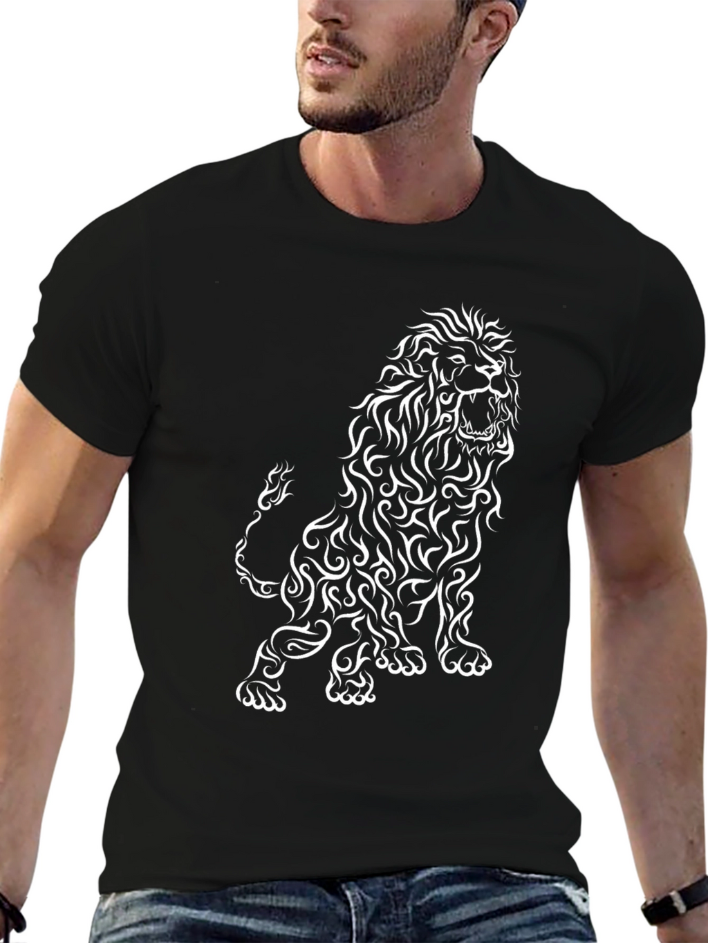 Lion Graphic Black T-Shirt
