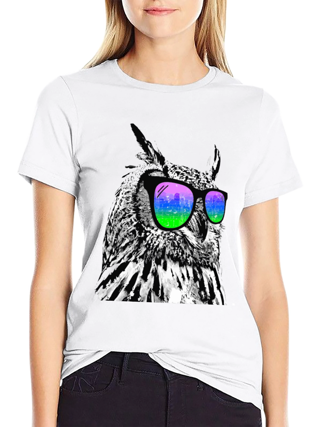 Cool Owl Graphic Tee - Stylish Bird Sunglasses T-Shirt