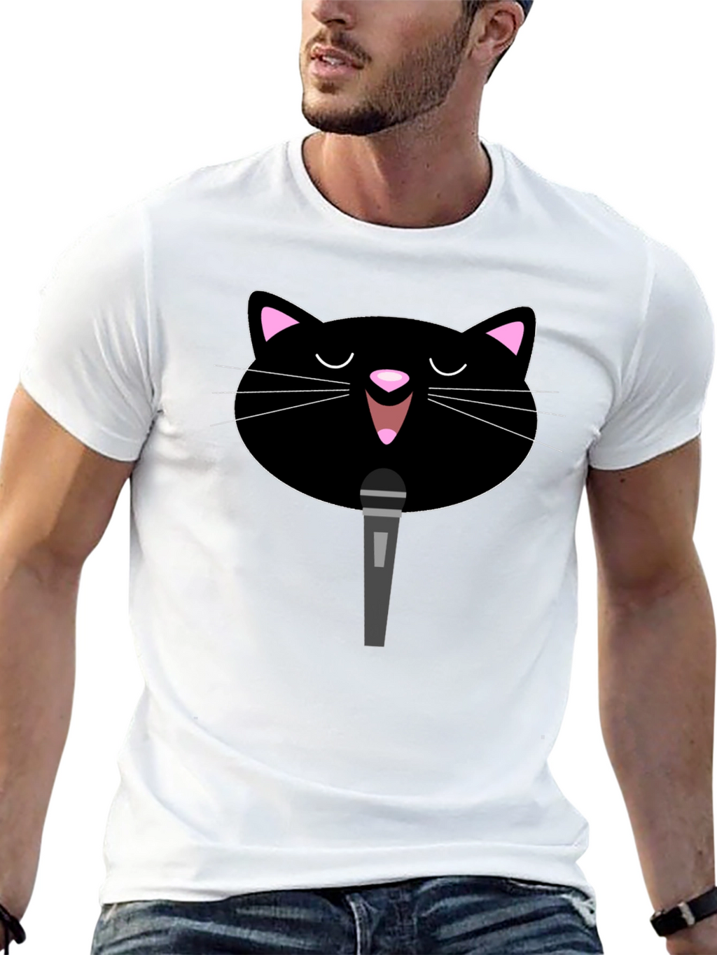 Karaoke Cat T-Shirt - Sing Your Heart Out!