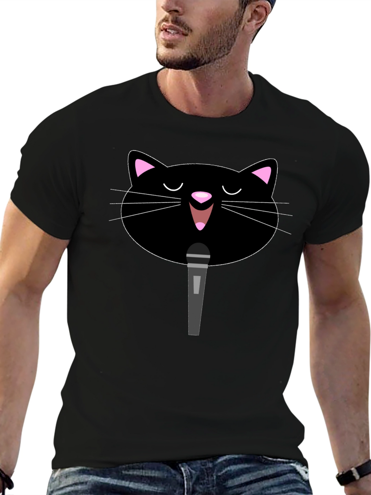 Karaoke Cat T-Shirt - Sing Your Heart Out!