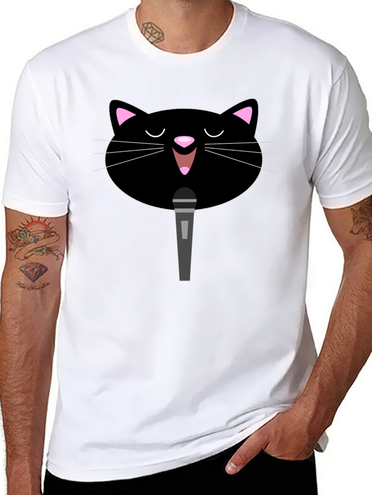 Karaoke Cat T-Shirt - Sing Your Heart Out!