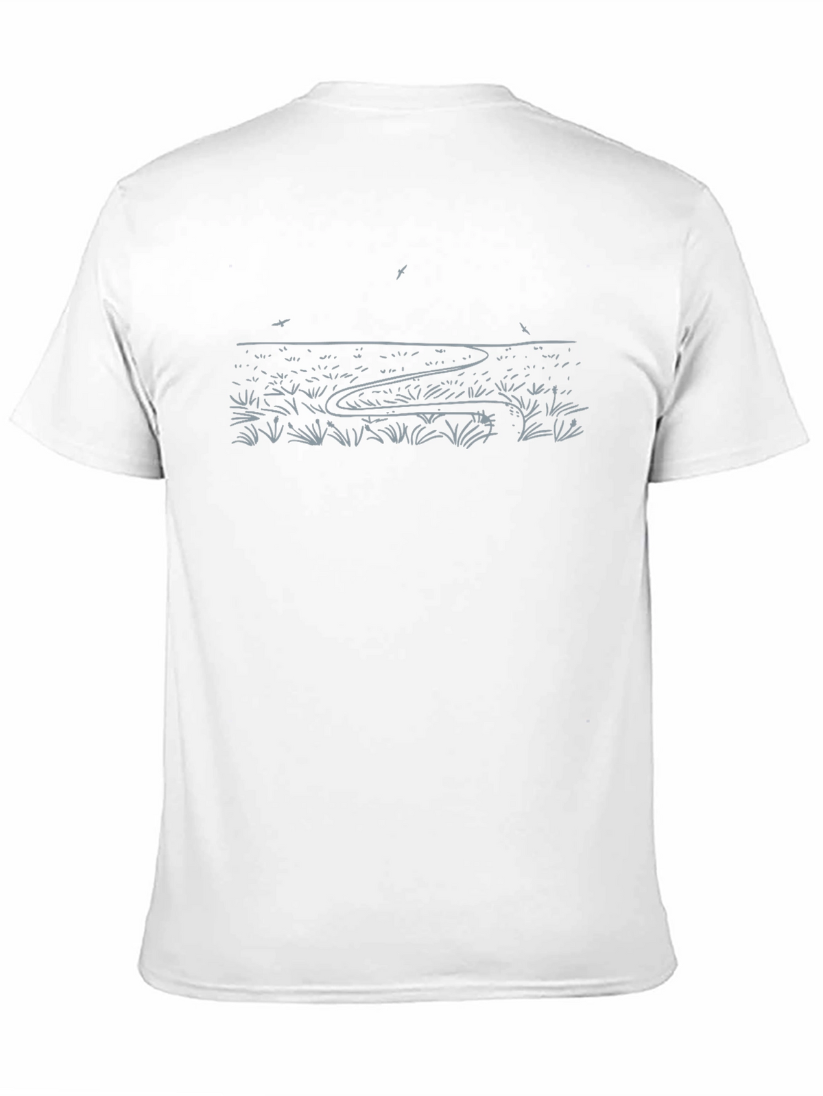 Nature Line Art Black T-Shirt