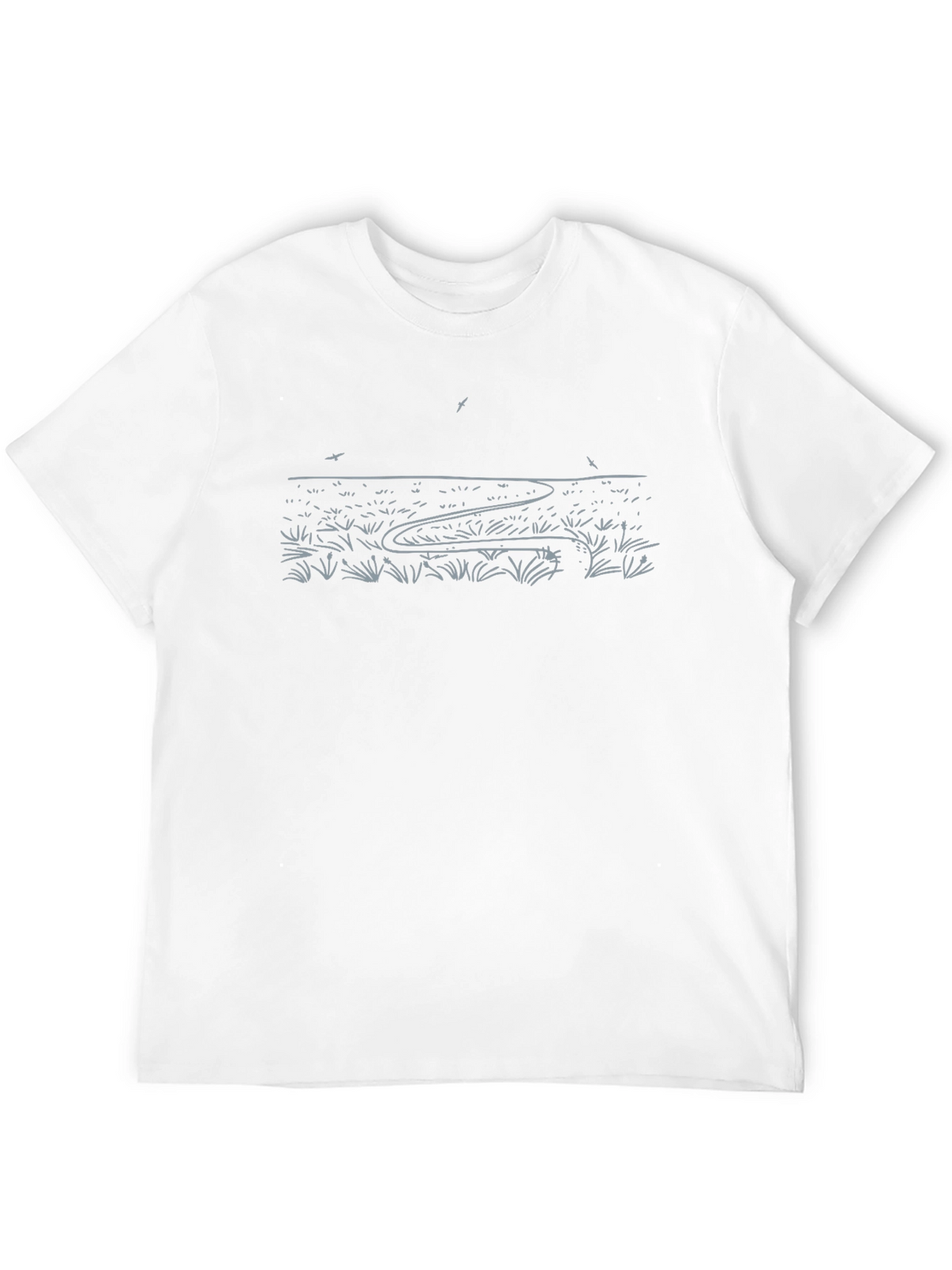 Nature Line Art Black T-Shirt