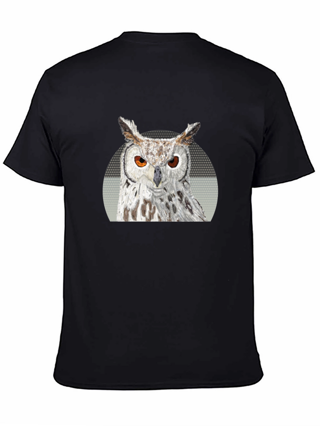 Owl Graphic Print T-Shirt - Black
