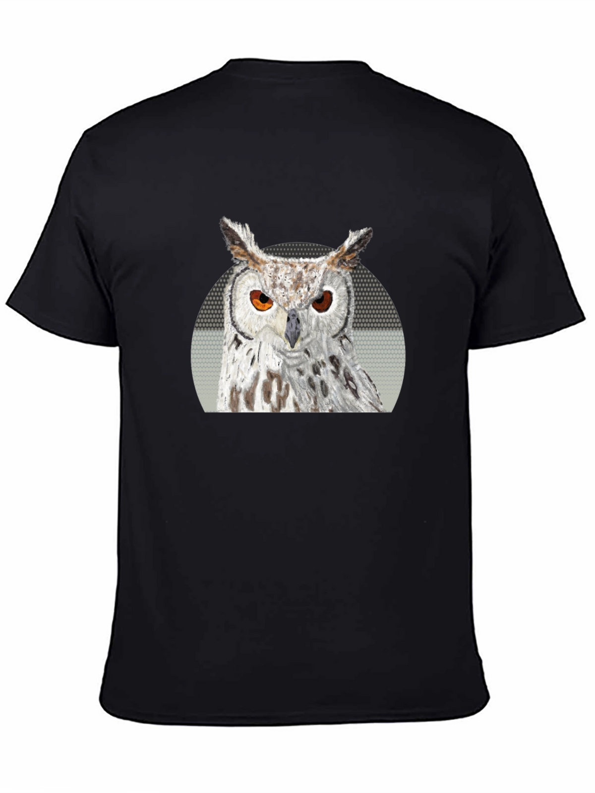 Owl Graphic Print T-Shirt - Black
