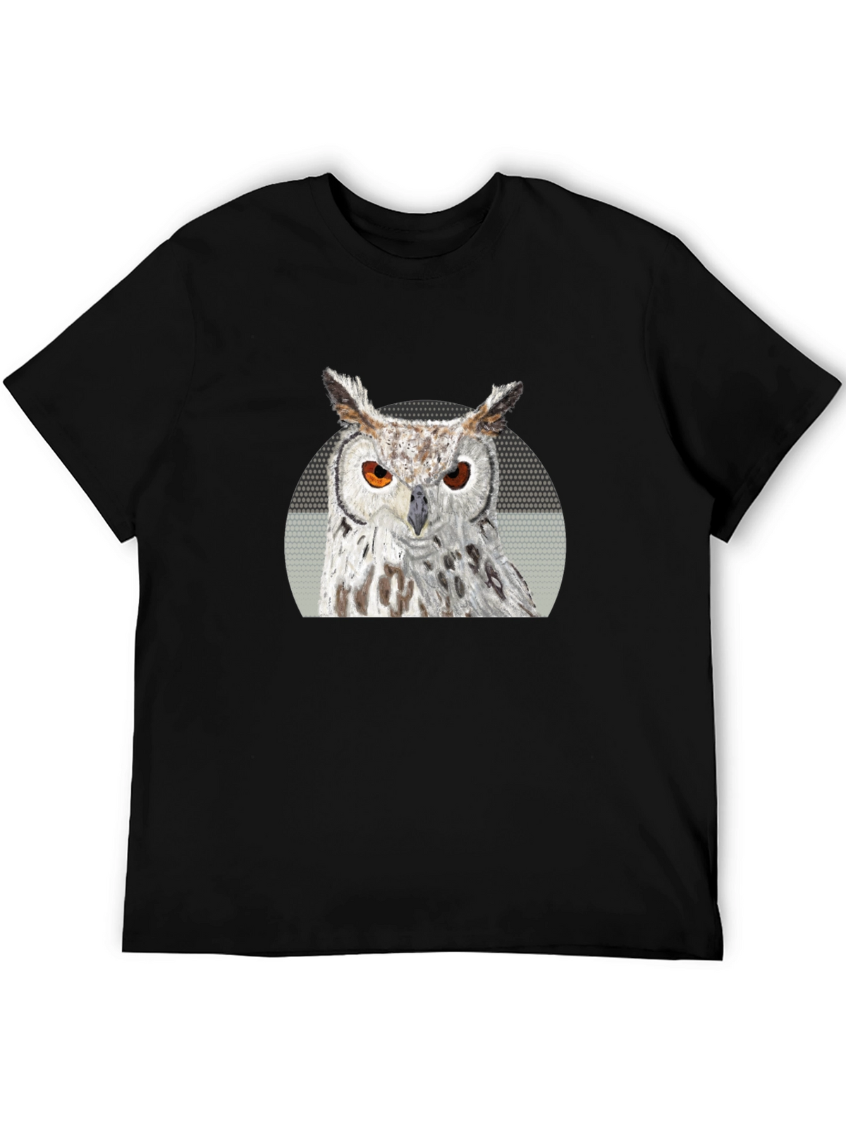 Owl Graphic Print T-Shirt - Black