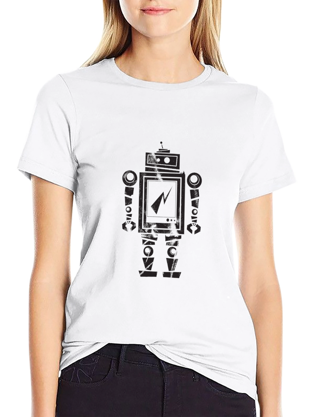 Robot Graphic Print T-Shirt