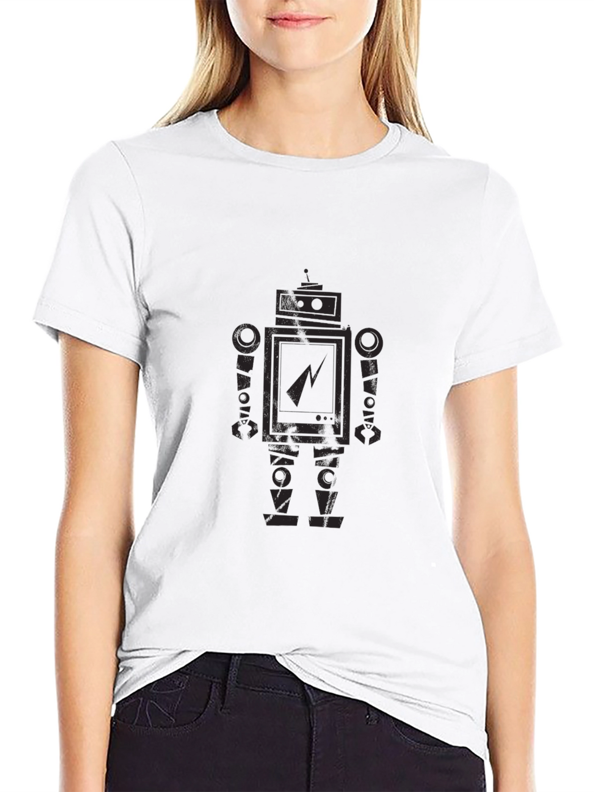 Robot Graphic Print T-Shirt