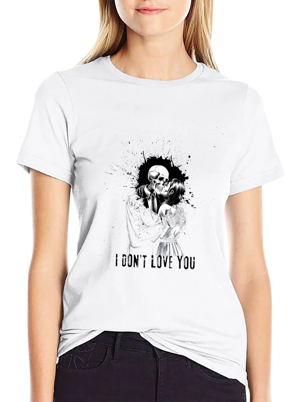 I Dont Love You Skeleton Kiss T-Shirt