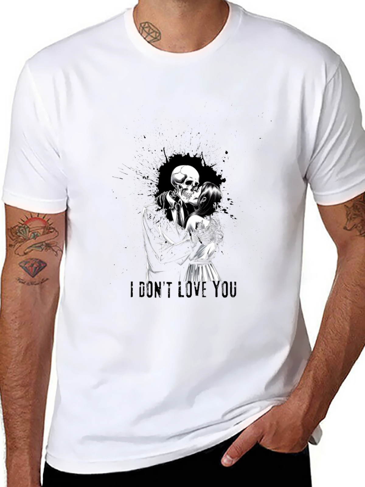 I Dont Love You Skeleton Kiss T-Shirt